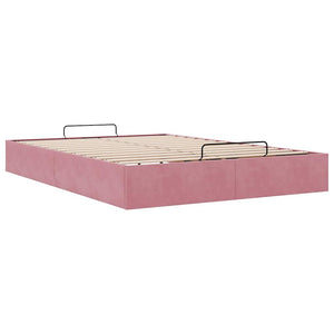 Struttura Letto Pouf senza Materasso Rosa 140x200 cm in Velluto 3310972