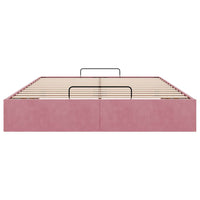 Struttura Letto Pouf senza Materasso Rosa 140x200 cm in Velluto 3310972