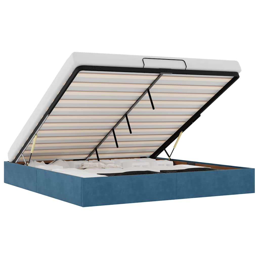 vidaXL Struttura Letto Pouf senza Materasso 160x200 cm in Velluto