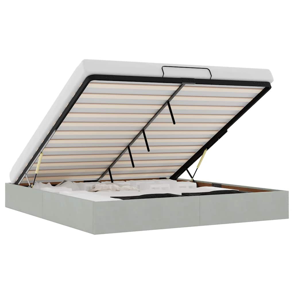 Struttura Letto Pouf senza Materasso 180x200 cm in Velluto 3310979