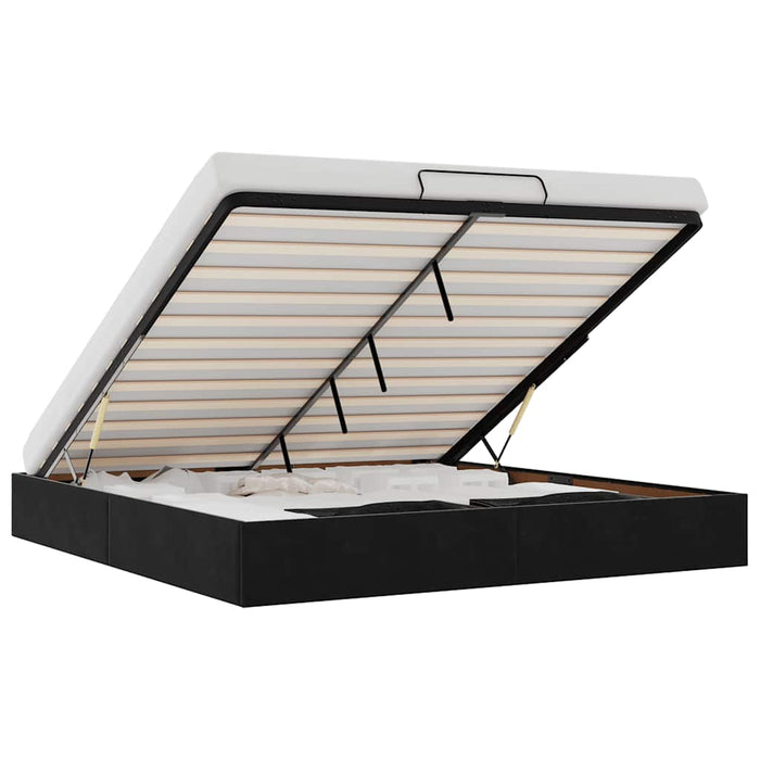 Struttura Letto Pouf senza Materasso Nero 180x200 cm in Velluto 3310981