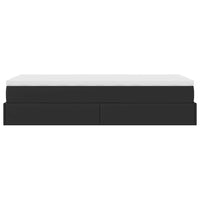 Struttura Letto Pouf con Materasso Nero 80x200 cm Similpelle