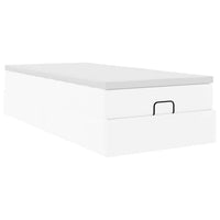 Struttura Letto Pouf con Materasso Bianco 80x200 cm Similpelle 3311007