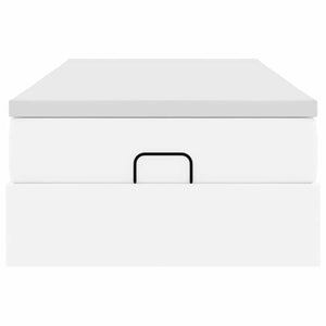 vidaXL Struttura Letto Pouf con Materasso Bianco 80x200 cm Similpelle