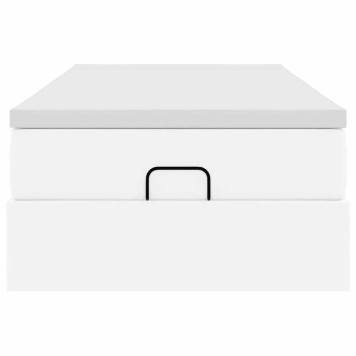 vidaXL Struttura Letto Pouf con Materasso Bianco 80x200 cm Similpelle