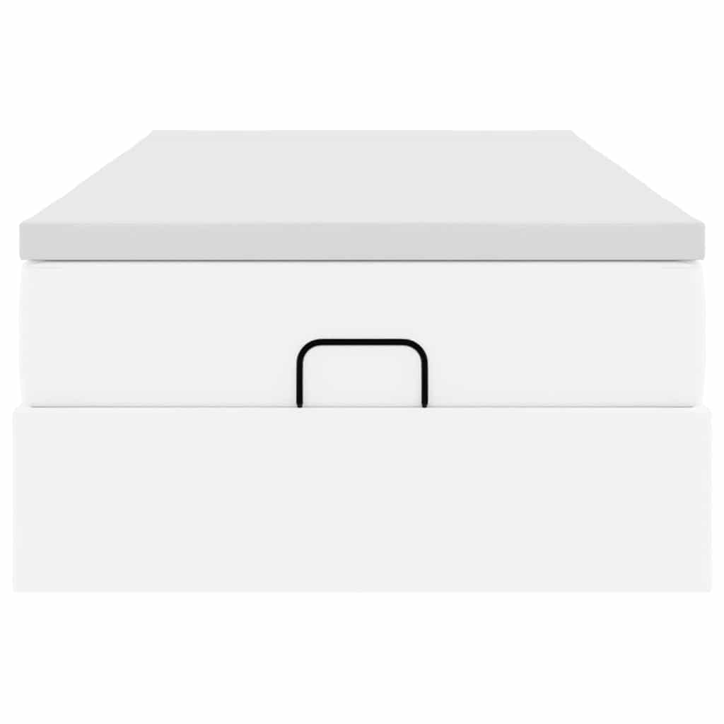 Struttura Letto Pouf con Materasso Bianco 80x200 cm Similpelle 3311007