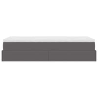 Struttura Letto Pouf con Materasso Grigio 80x200 cm Similpelle 3311009