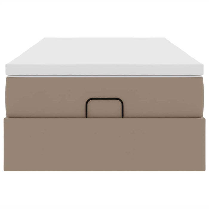 vidaXL Struttura Letto Pouf con Materasso 80x200 cm Similpelle