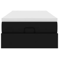 Struttura Letto Pouf con Materasso Nero 90x190 cm Similpelle 3311011