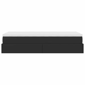 Struttura Letto Pouf con Materasso Nero 90x190 cm Similpelle 3311011