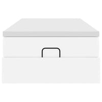 Struttura Letto Pouf con Materasso Bianco 90x190 cm Similpelle 3311012