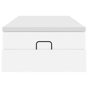 Struttura Letto Pouf con Materasso Bianco 90x190 cm Similpelle 3311012