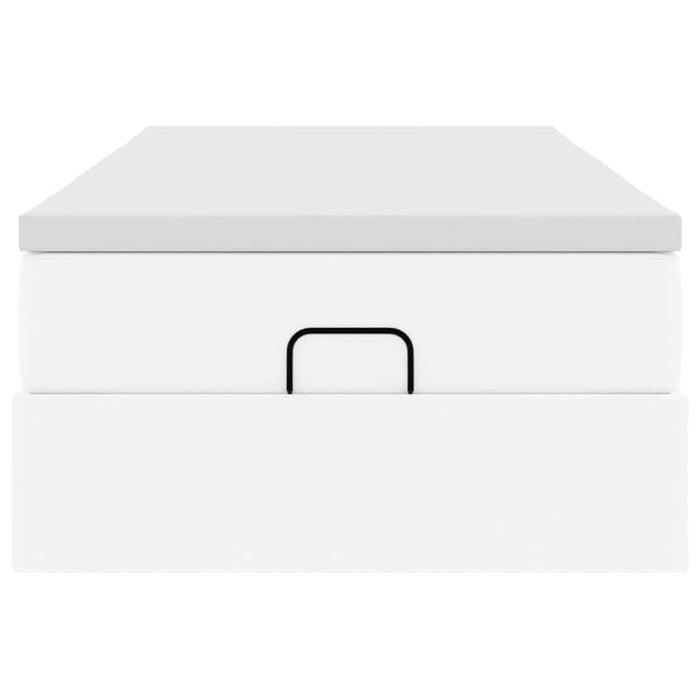 Struttura Letto Pouf con Materasso Bianco 90x190 cm Similpelle 3311012