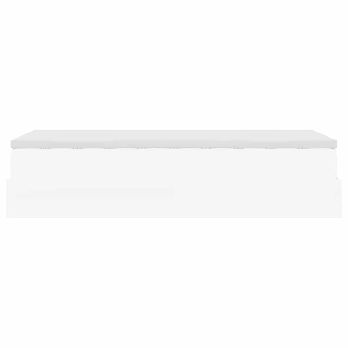 vidaXL Struttura Letto Pouf con Materasso Bianco 90x190 cm Similpelle