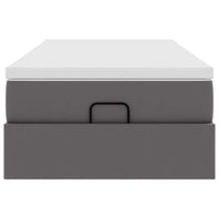 Struttura Letto Pouf con Materasso Grigio 90x200 cm Similpelle 3311019