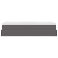 Struttura Letto Pouf con Materasso Grigio 90x200 cm Similpelle 3311019