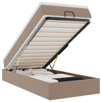 vidaXL Struttura Letto Pouf con Materasso 90x200 cm Similpelle