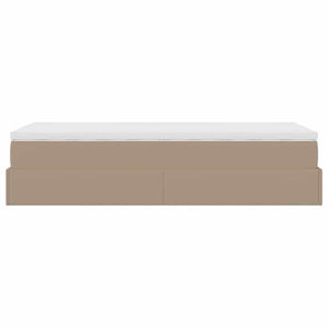 vidaXL Struttura Letto Pouf con Materasso 90x200 cm Similpelle