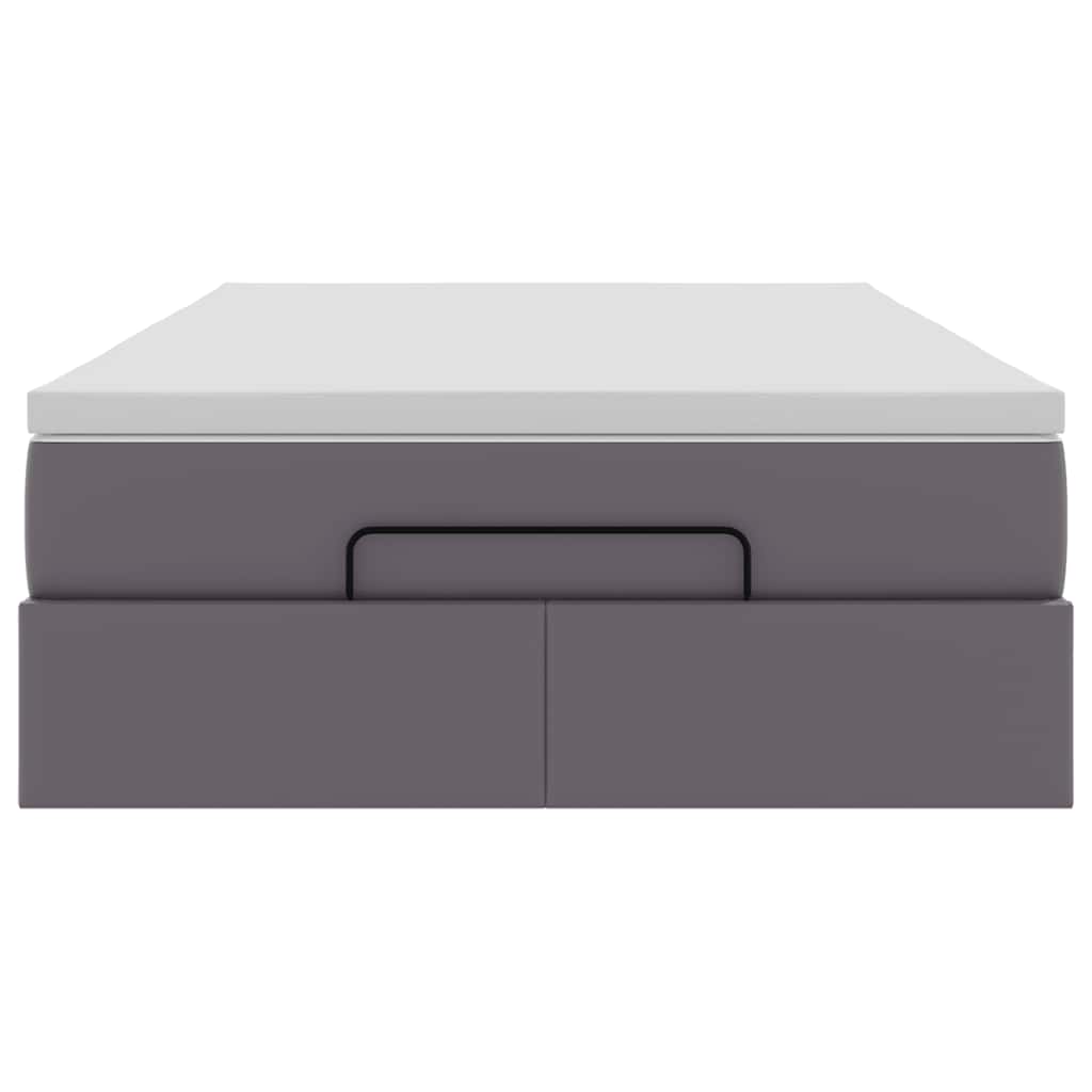 vidaXL Struttura Letto Pouf con Materasso Grigio 120x190 cm Similpelle