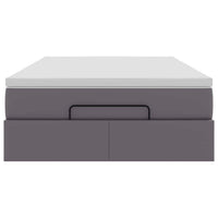 vidaXL Struttura Letto Pouf con Materasso Grigio 120x190 cm Similpelle