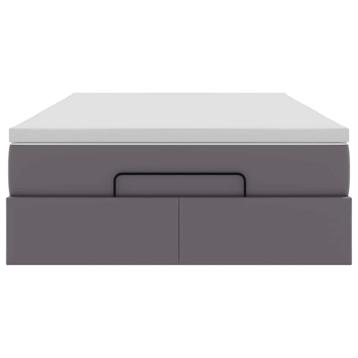 vidaXL Struttura Letto Pouf con Materasso Grigio 120x190 cm Similpelle