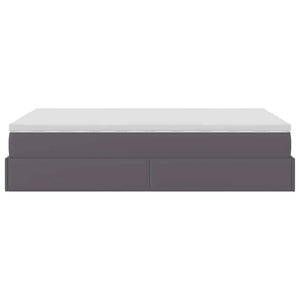 vidaXL Struttura Letto Pouf con Materasso Grigio 120x190 cm Similpelle
