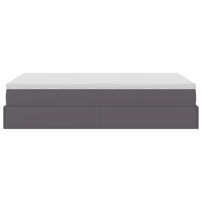 vidaXL Struttura Letto Pouf con Materasso Grigio 120x190 cm Similpelle