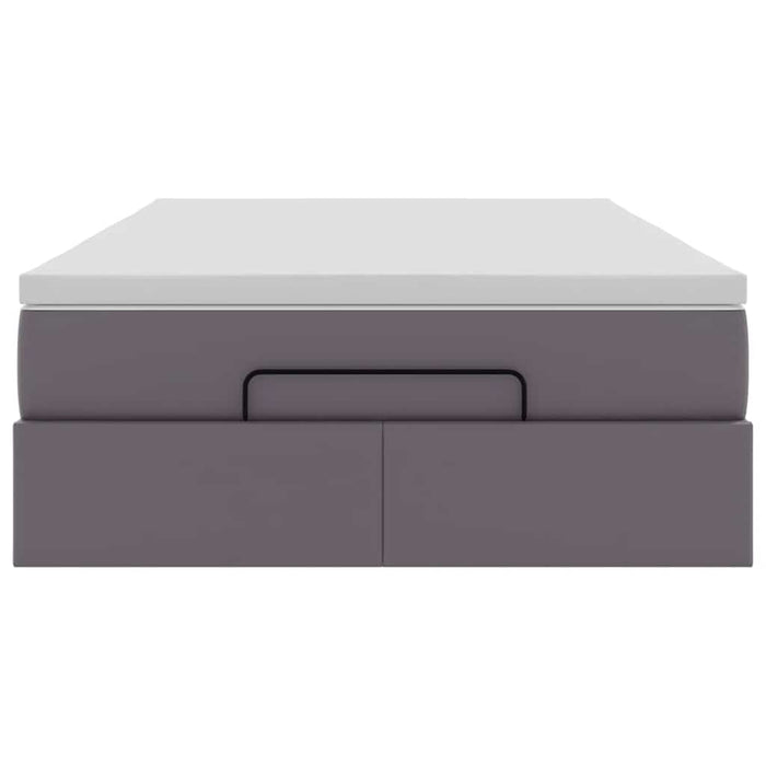 vidaXL Struttura Letto Pouf con Materasso Grigio 120x200 cm Similpelle
