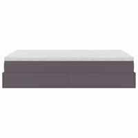 vidaXL Struttura Letto Pouf con Materasso Grigio 120x200 cm Similpelle