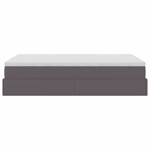 vidaXL Struttura Letto Pouf con Materasso Grigio 120x200 cm Similpelle