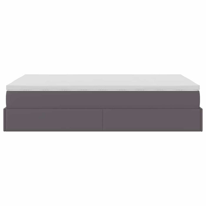 vidaXL Struttura Letto Pouf con Materasso Grigio 120x200 cm Similpelle