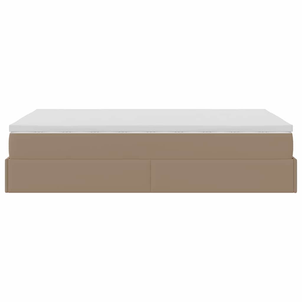 vidaXL Struttura Letto Pouf con Materasso 120x200 cm Similpelle