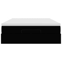 vidaXL Struttura Letto Pouf con Materasso Nero 140x190 cm Similpelle