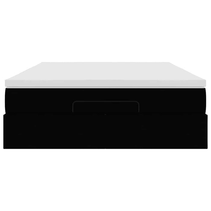 vidaXL Struttura Letto Pouf con Materasso Nero 140x190 cm Similpelle