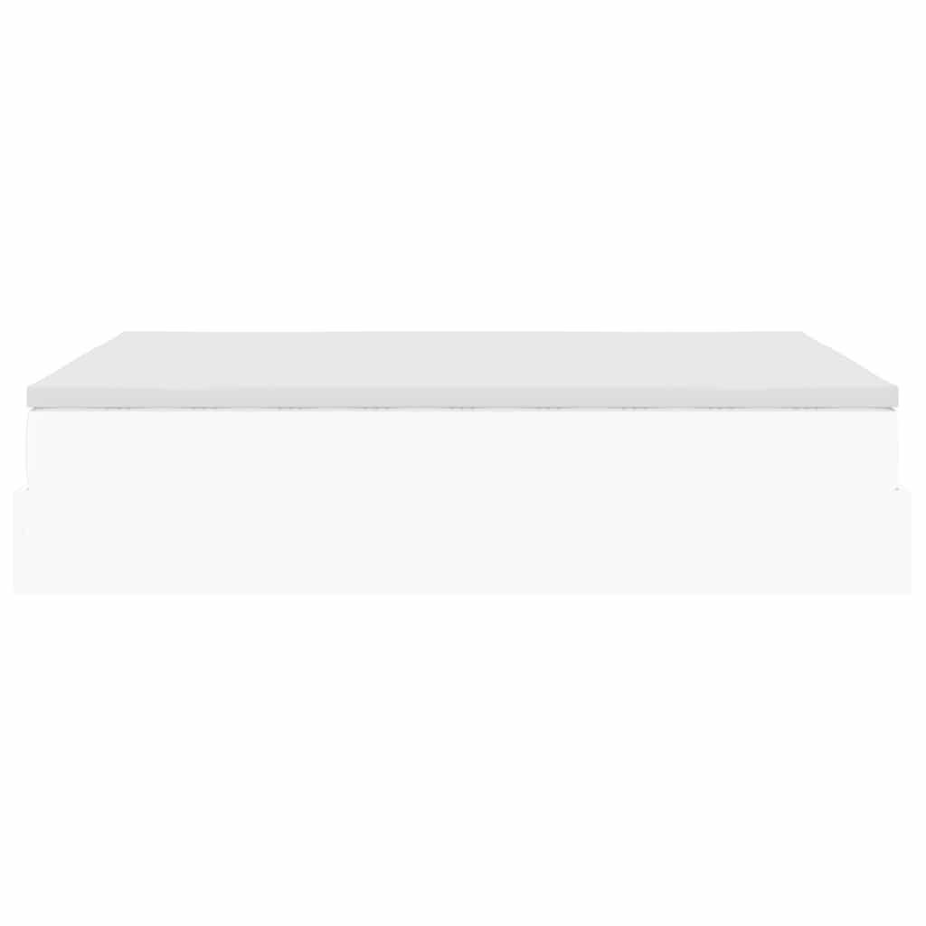 vidaXL Struttura Letto Pouf con Materasso Bianco 140x200 cm Similpelle