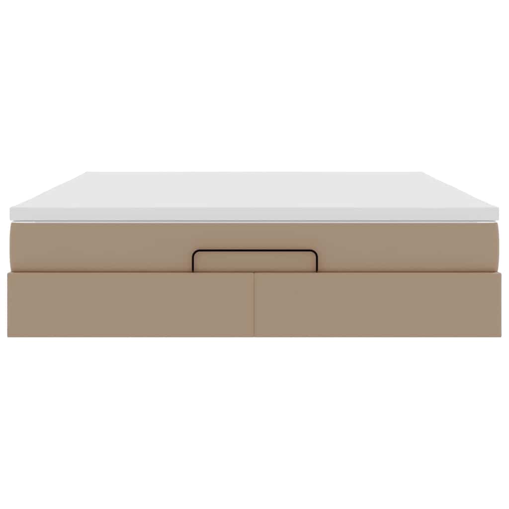 vidaXL Struttura Letto Pouf con Materasso 160x200 cm Similpelle