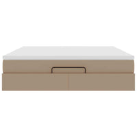 vidaXL Struttura Letto Pouf con Materasso 160x200 cm Similpelle