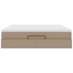 vidaXL Struttura Letto Pouf con Materasso 160x200 cm Similpelle