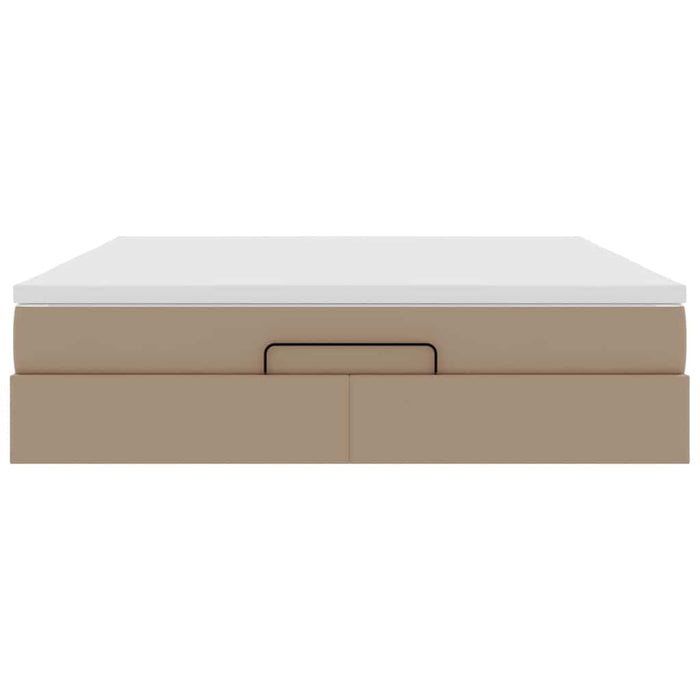 vidaXL Struttura Letto Pouf con Materasso 160x200 cm Similpelle