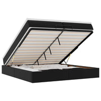 vidaXL Struttura Letto Pouf con Materassi Nero 200x200 cm Similpelle