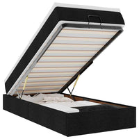 Struttura Letto Pouf con Materasso Nero 80x200 cm in Tessuto 3311066