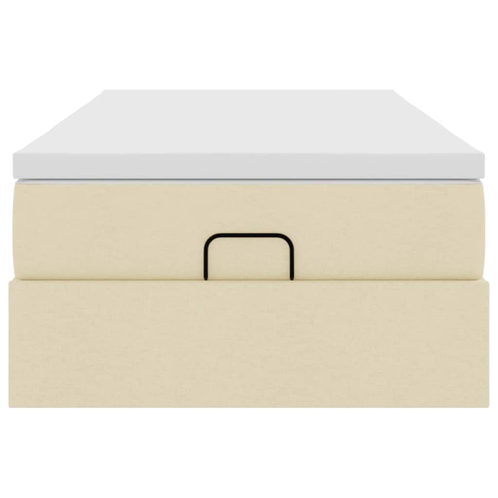 vidaXL Struttura Letto Pouf con Materasso Crema 80x200 cm in Tessuto