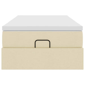 vidaXL Struttura Letto Pouf con Materasso Crema 80x200 cm in Tessuto