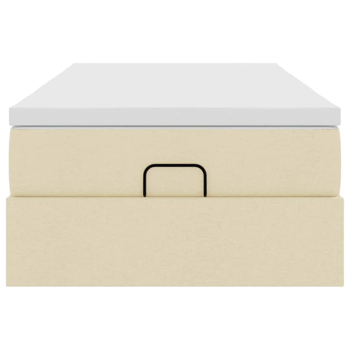 vidaXL Struttura Letto Pouf con Materasso Crema 80x200 cm in Tessuto