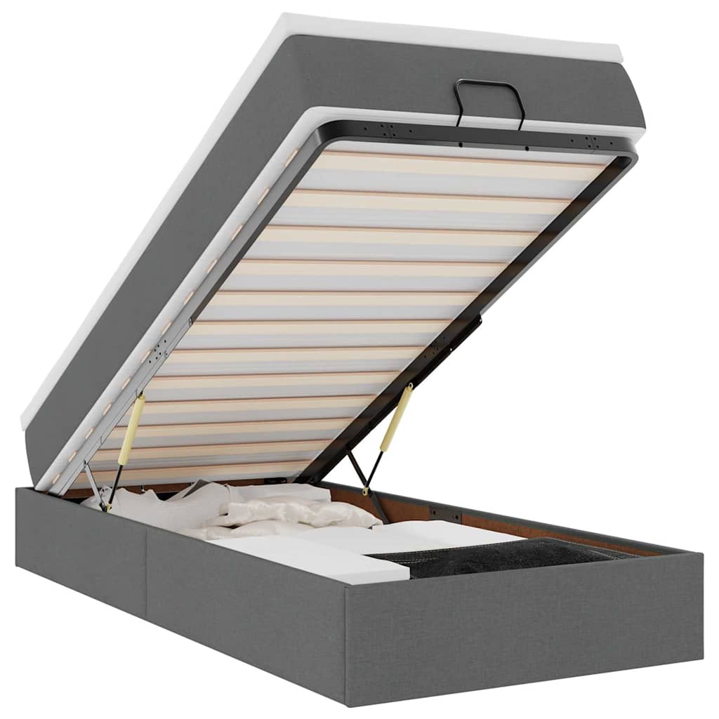 Struttura Letto Pouf con Materasso 90x190 cm in Tessuto 3311072