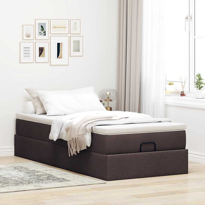 vidaXL Struttura Letto Pouf con Materasso 90x190 cm in Tessuto
