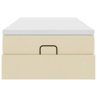 vidaXL Struttura Letto Pouf con Materasso Crema 90x190 cm in Tessuto