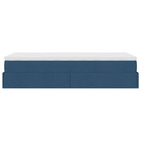vidaXL Struttura Letto Pouf con Materasso Blu 90x190 cm in Tessuto