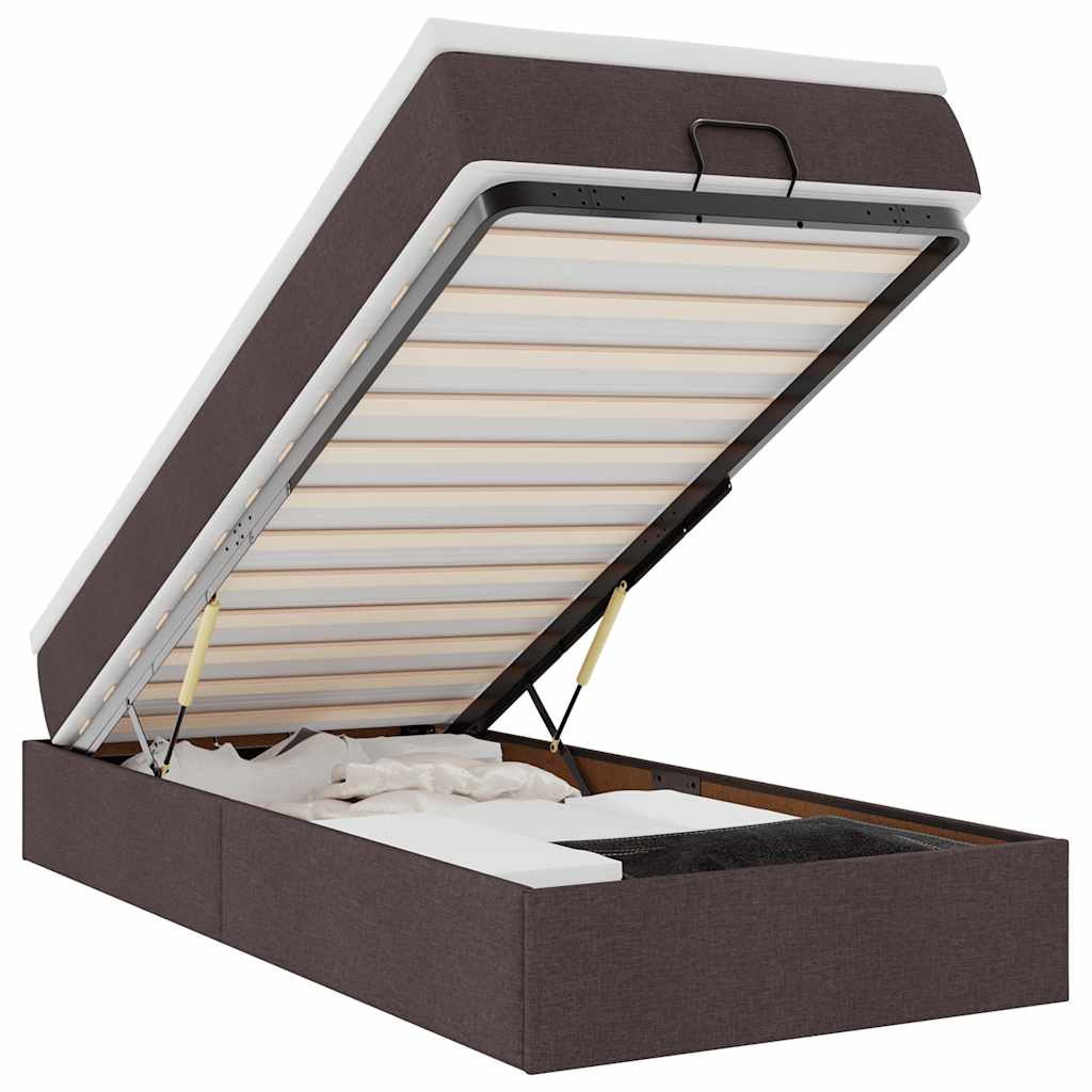 vidaXL Struttura Letto Pouf con Materasso 100x200 cm in Tessuto