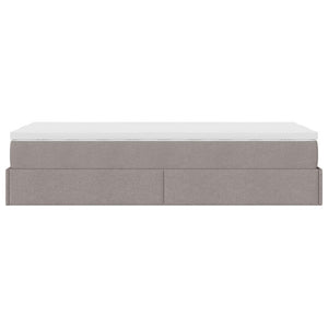 vidaXL Struttura Letto Pouf con Materasso Tortora 100x200cm in Tessuto